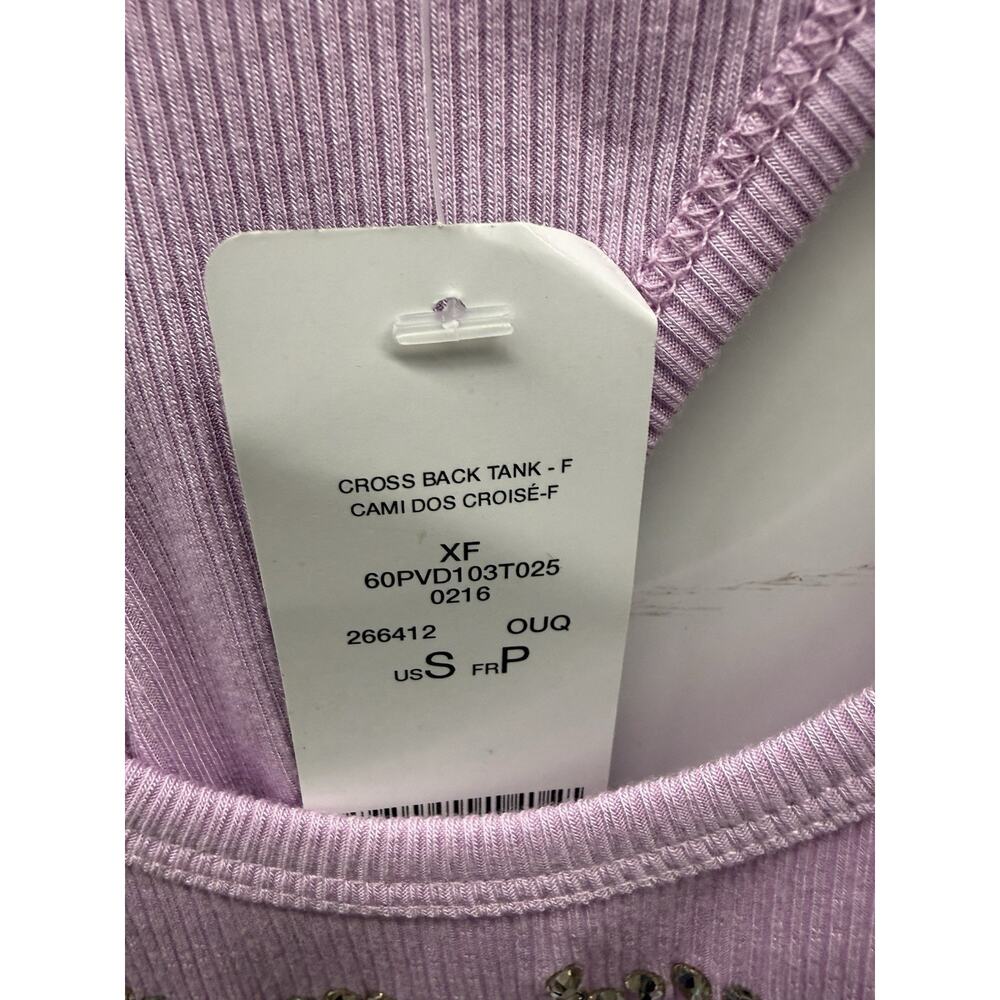 Bebe tank top criss cross back Small lavender - Picture 3 of 4